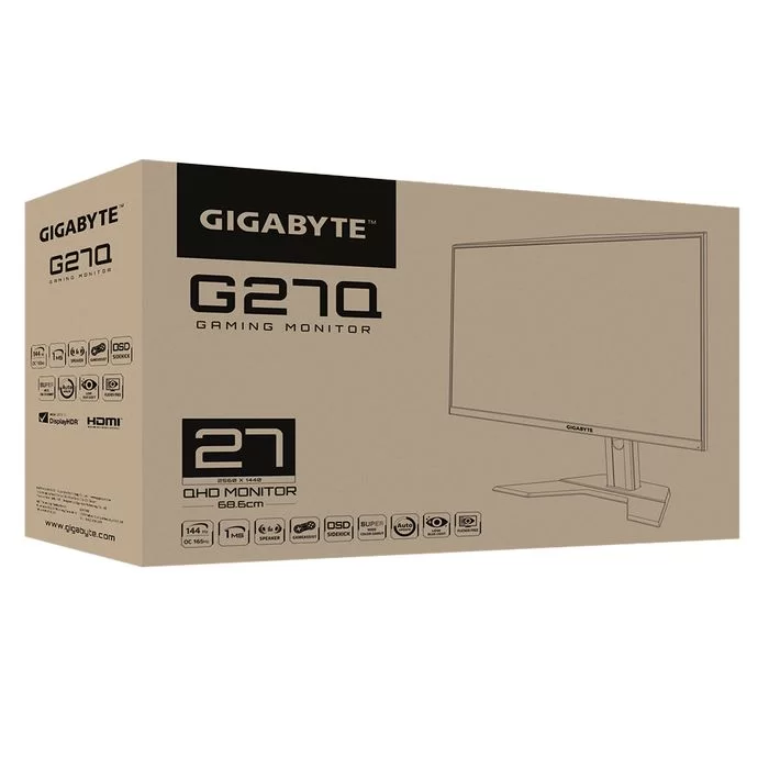 Gaming Monitor Gigabyte G27Q 27" 144Hz WQHD, 2K IPS
