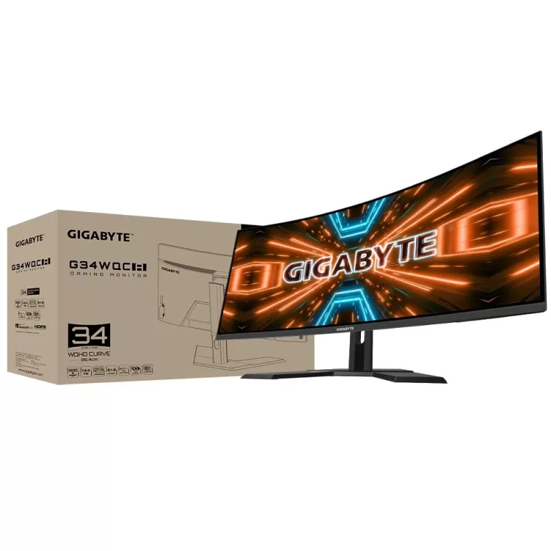 Игровой Монитор Gigabyte G34WQC A изогнутый 34" 144Hz UWQHD VA Цвет:чёрный - официальный импортер