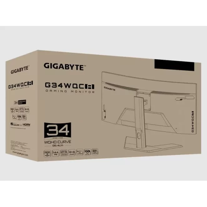 Игровой Монитор Gigabyte G34WQC A изогнутый 34" 144Hz UWQHD VA Цвет:чёрный - официальный импортер
