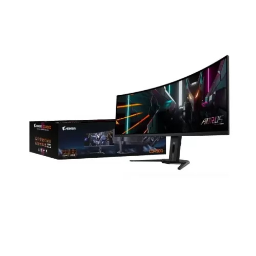 Gaming Monitor Gigabyte AORUS CO49DQ CO49DQ 49" 144Hz 5K, UHD OLED Color:black Gaming Monitor Gigabyte AORUS CO49DQ CO49DQ 49" 144Hz 5K, UHD OLED Color:black