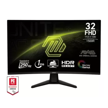 מסך מחשב גיימינג MSI MAG 32C6X HMM326X 31.5" 250Hz(OC) FHD VA צבע שחור