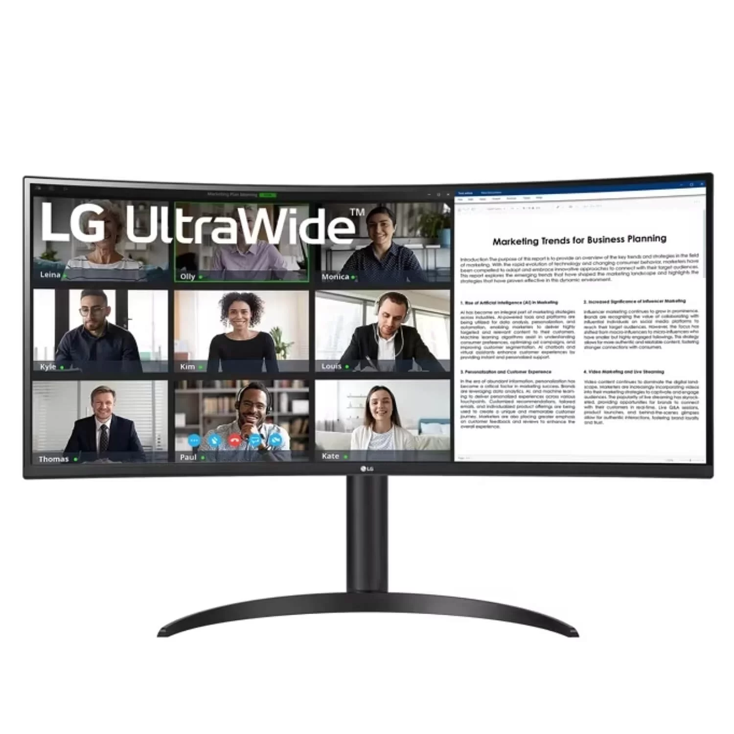 Computer Monitor LG 34WR55QC-B 34" UltraWide VA WQHD 100Hz 5ms 1800R 34WR55QC-B 2K, QHD - parallel importer