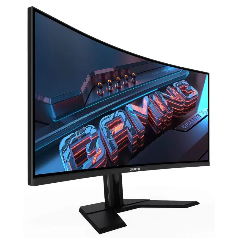 מסך מחשב קעור לגיימינג Gigabyte 34" VA QHD 180Hz 1ms 1500R G34WQCP UWQHD צבע שחור - יבואן רשמי