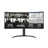 Монитор для ПК LG 34" UltraWide VA QHD 100Hz 5ms 1800R 34WR55QK-B UWQHD Цвет:чёрный - параллельный импортер