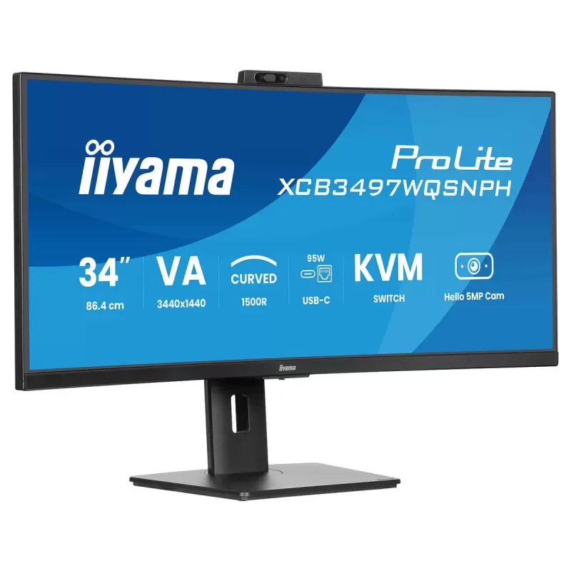 Curved computer monitor IIYAMA ProLite XCB3497WQSNPH-B1 34" 120Hz 2K+, QHD VA Color:black