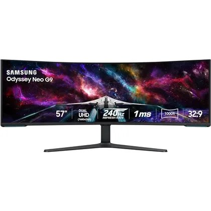 מסך מחשב Samsung SAMSUNG 57 CURVED Odyssey Neo G9 HDMI 2.1X3/DP 57 in 7680 x 2160 pixels Mini LED |240 Hz LS57CG952NM