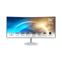 מסך גיימינג MSI PRO MP341CQW קעור 34" 100Hz UWQHD VA צבע לבן