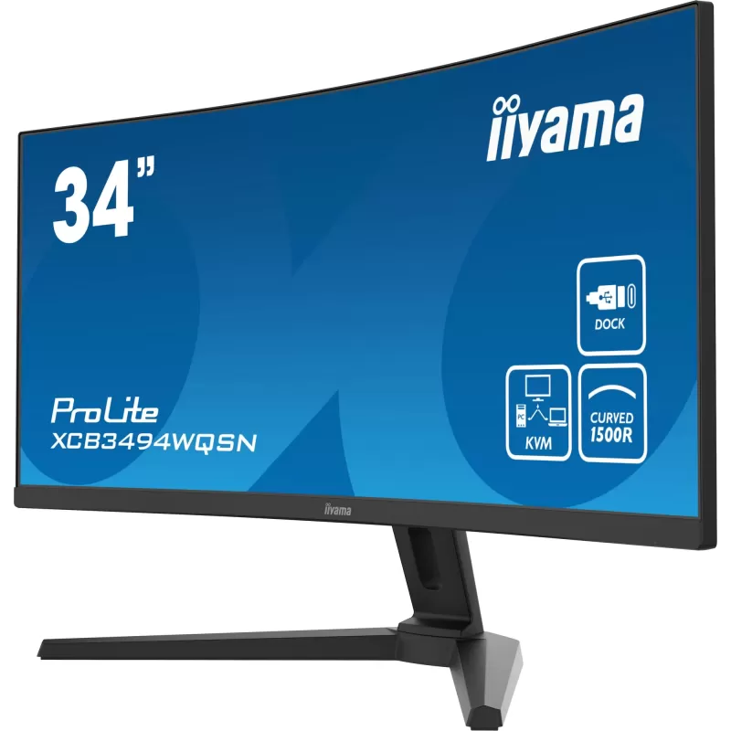 Gaming Monitor IIYAMA XCB3494WQSN-B1 34" ProLite UWQHD VA with USB-C XCB3494WQSN-B1 Curved 120Hz 2K, QHD Color:black