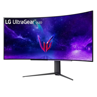 מסך גיימינג LG 45GR95QE-B 45" WQHD OLED 240Hz 0.03ms 800R קעור 2.5K, QHD צבע - יבואן מקביל