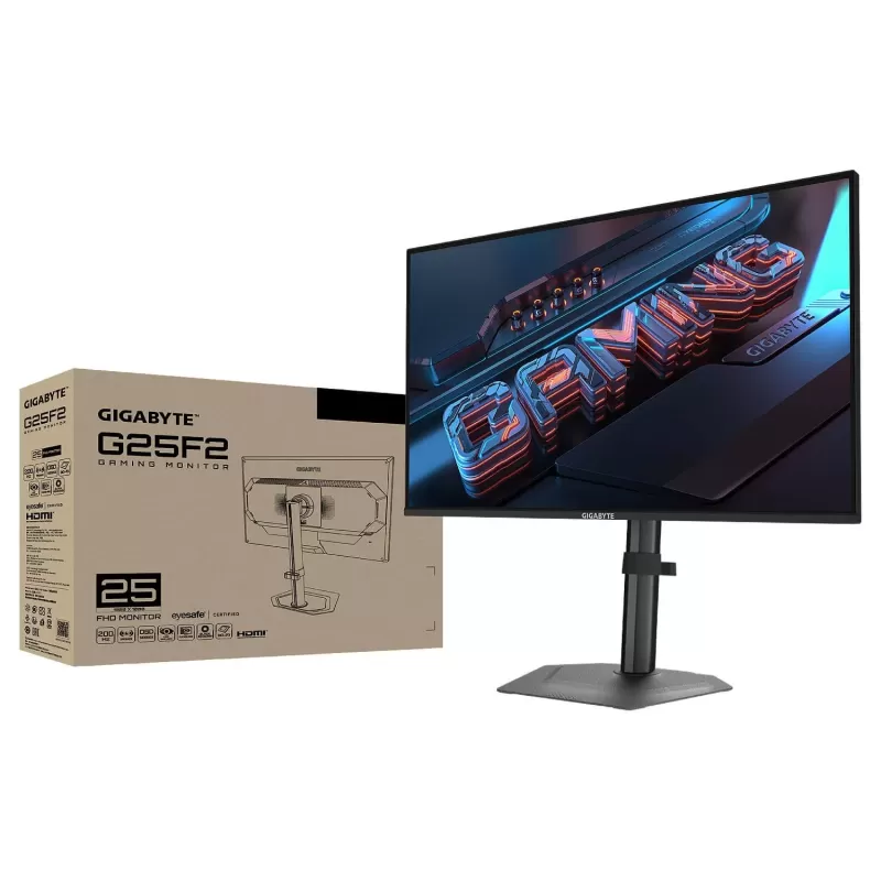 Gaming computer monitor Gigabyte 24.5" G25F2 IPS FHD 200Hz 1ms G25F2 Color:black - official importer