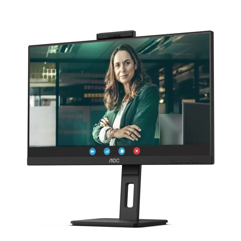 Computer Monitor AOC 23.8" FHD 100Hz 4ms w/Webcam USB-C PD90W IPS Monitor 24P3CW