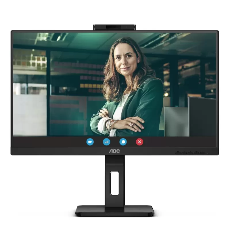 Computer Monitor AOC 23.8" FHD 100Hz 4ms w/Webcam USB-C PD90W IPS Monitor 24P3CW