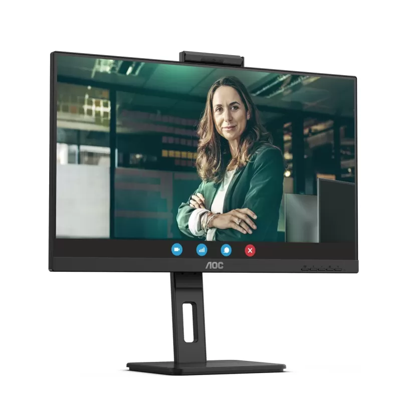 Computer Monitor AOC 23.8" FHD 100Hz 4ms w/Webcam USB-C PD90W IPS Monitor 24P3CW