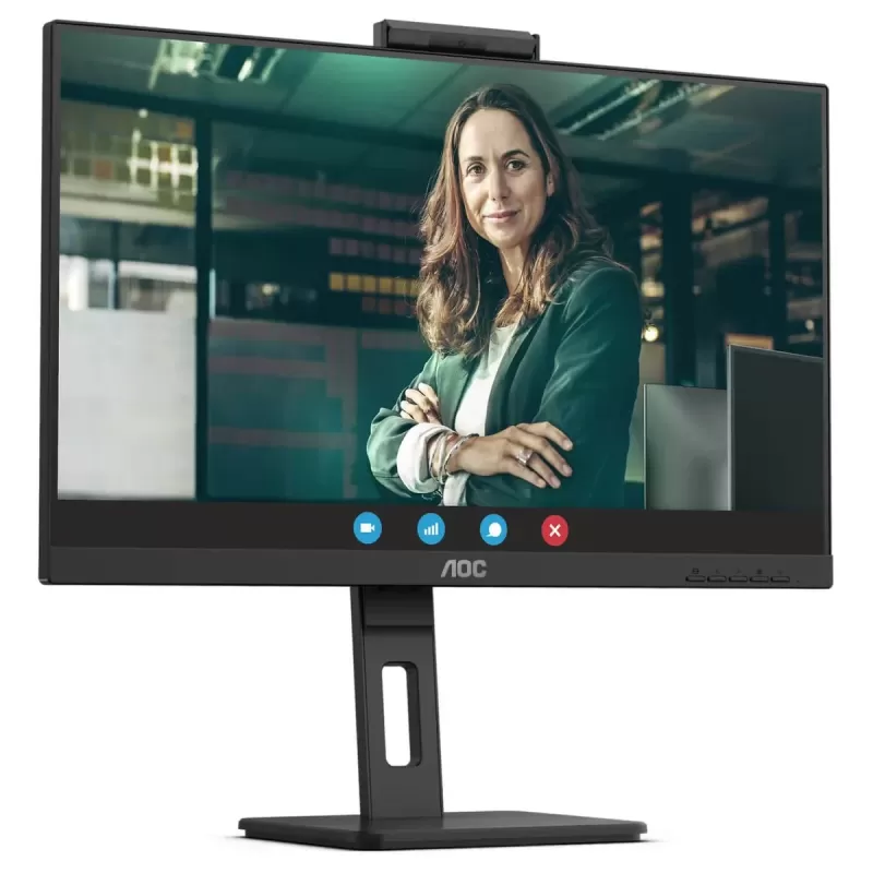 Computer Monitor AOC 23.8" FHD 100Hz 4ms w/Webcam USB-C PD90W IPS Monitor 24P3CW
