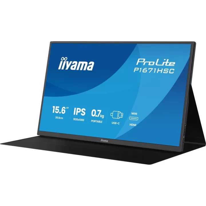 Monitor Computer IIYAMA ProLite P1671HSC-B1 15.6" IPS FHD 60Hz 3ms P1671HSC-B1 Color:black