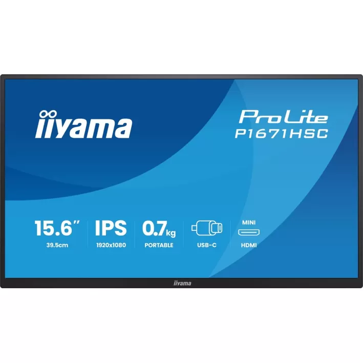 Monitor Computer IIYAMA ProLite P1671HSC-B1 15.6" IPS FHD 60Hz 3ms P1671HSC-B1 Color:black
