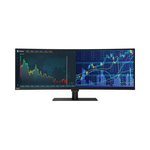 מסך מחשב Lenovo 61D9RAT1IS ThinkVision P44w-10 61D9RAT1IS 43.4" 2K, QHD VA צבע שחור