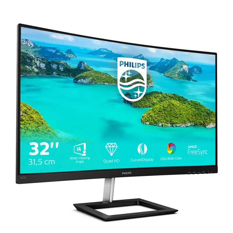 Computer Monitor Philips 325E1C Curved 31.5" 75Hz WQHD, 2K VA Color:black - official importer Computer Monitor Philips 325E1C Curved 31.5" 75Hz WQHD, 2K VA Color:black - official importer