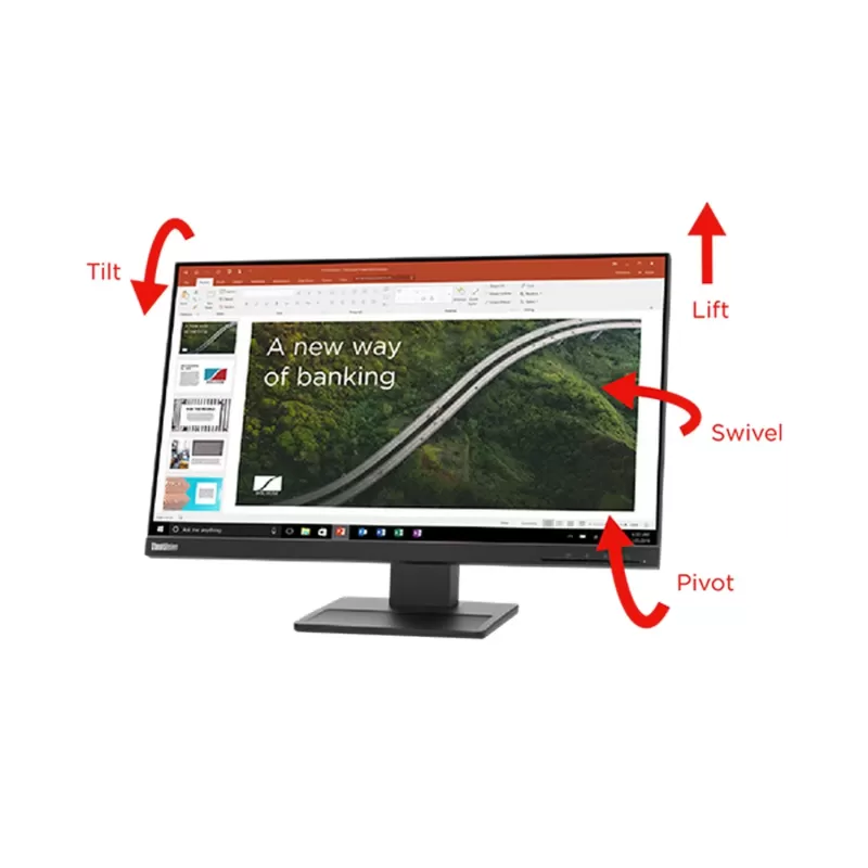 Computer Monitor Lenovo 62CFGAT1IS ThinkVision E24q-20 62CFGAT1IS 23.8" 75Hz 2K, QHD IPS Color:black Computer Monitor Lenovo 62CFGAT1IS ThinkVision E24q-20 62CFGAT1IS 23.8" 75Hz 2K, QHD IPS Color:black