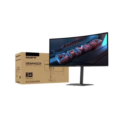 Изогнутый монитор для игр Gigabyte GS34WQCA 34" 120Hz UWQHD VA Цвет:чёрный