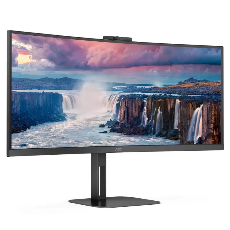 מסך מחשב קעור עם מצלמת רשת AOC CU34V5CW-BK 34" 100Hz UWQHD VA צבע שחור - יבואן מקביל