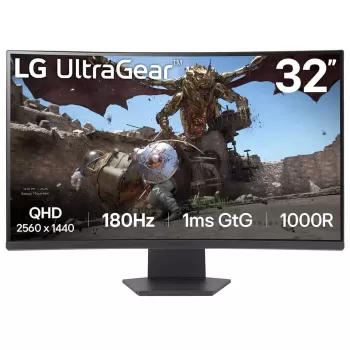 מסך מחשב LG UltraGear UltraGear 1000R 32GS60QX-B 31.5" 180Hz 2K, QHD VA צבע שחור - יבואן מקביל