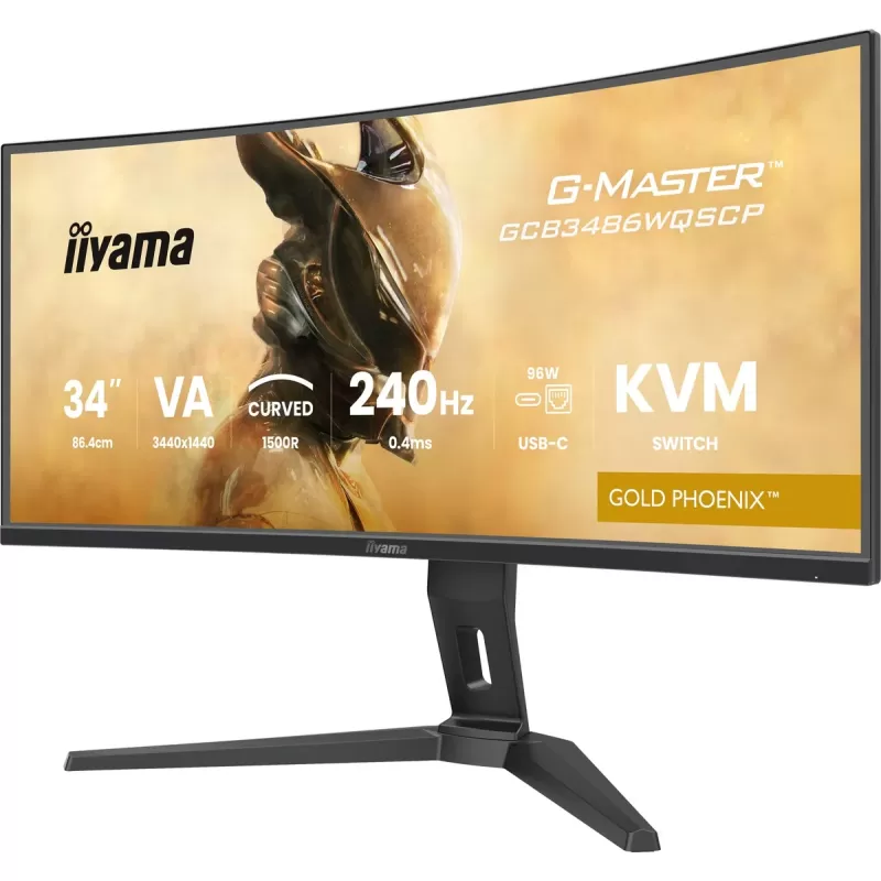Изогнутый монитор для игр IIYAMA G-Master Gold Phoenix GCB3486WQSCP-B1 34" VA UWQHD 240Hz 0.4ms 1500R GCB3486WQSCP-B1 Цвет:чёрный