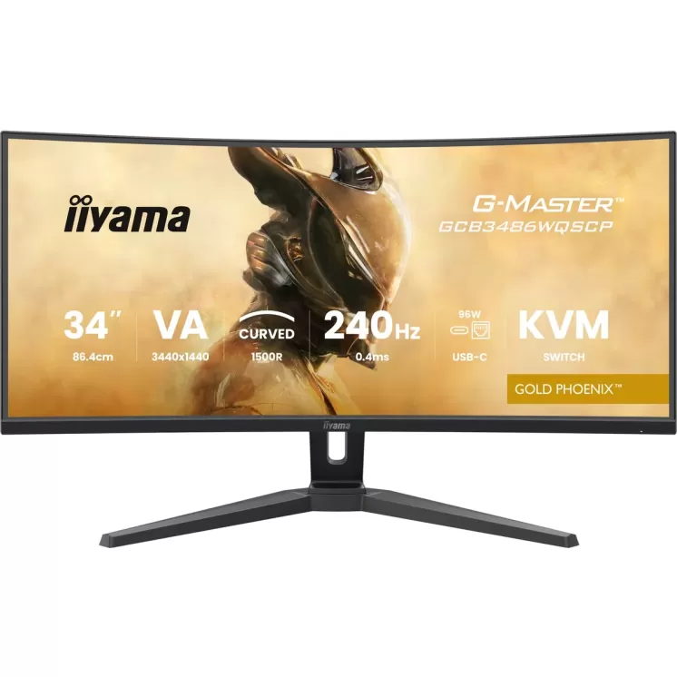 Изогнутый монитор для игр IIYAMA G-Master Gold Phoenix GCB3486WQSCP-B1 34" VA UWQHD 240Hz 0.4ms 1500R GCB3486WQSCP-B1 Цвет:чёрный