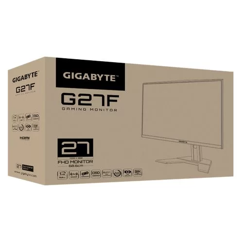 Gaming Monitor Gigabyte G27F 27" 144Hz FHD 125% Color:black - official importer