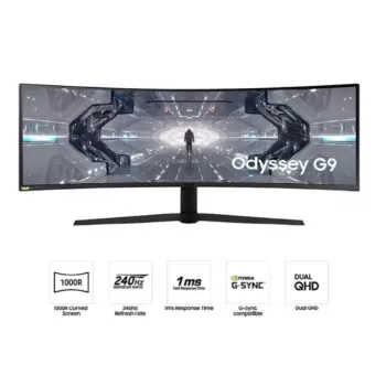 מסך גיימינג Samsung Odyssey G9 C49G95TSSM קעור 49" 240Hz Dual QHD VA צבע שחור - יבואן רשמי
