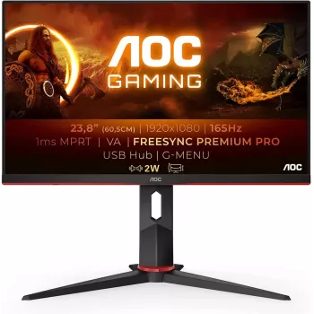 מסך גיימינג AOC 24G2SU 23.8" 165Hz FHD VA צבע שחור - יבואן רשמי