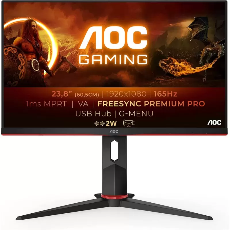 Gaming Monitor AOC 24G2SU 23.8" 165Hz FHD VA Color:black - official importer