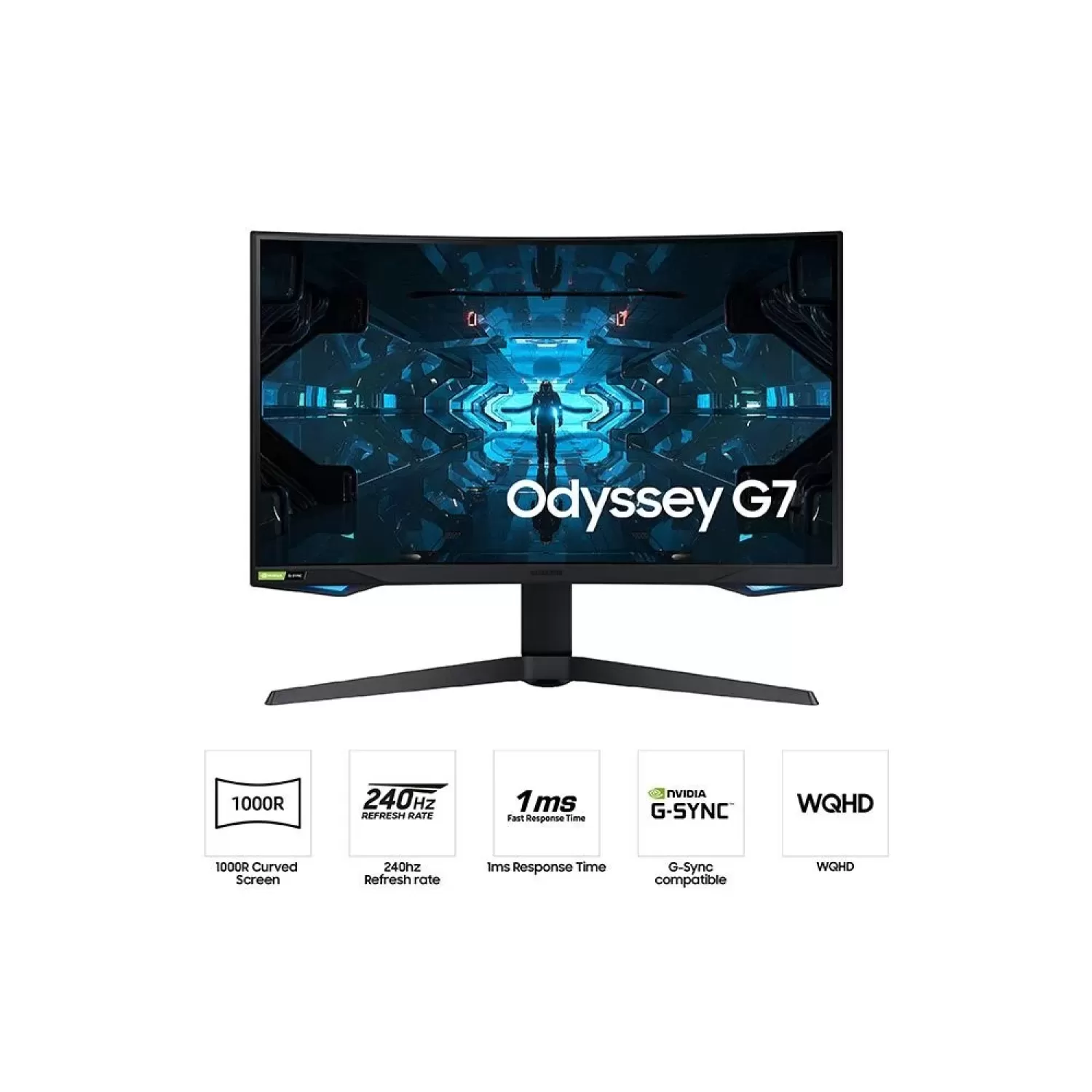 Игровой Монитор Samsung Odyssey G7 C32G75TQSR изогнутый 32" 240Hz WQHD, 2K VA - параллельный импортер