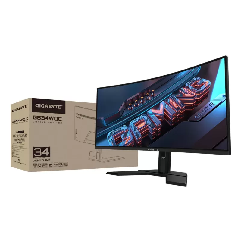 Computer Monitor Gigabyte GS34WQC 34" VA WQHD 135Hz 1ms 1500R GS34WQC Curved - official importer