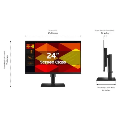 מסך מחשב Samsung S24D408GAM 24" FHD IPS צבע שחור - יבואן רשמי