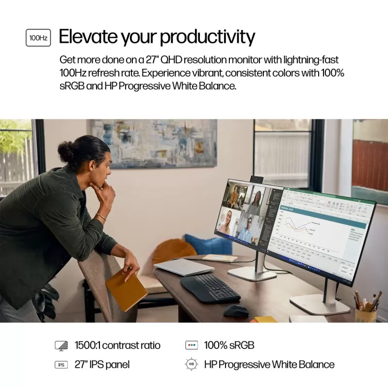 Монитор для ПК HP Series 5 Pro 527pq QHD IPS Monitor 9D9S0UT 27" Монитор для ПК HP Series 5 Pro 527pq QHD IPS Monitor 9D9S0UT 27"