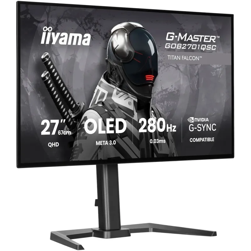מסך גיימינג IIYAMA G-Master GOB2701QSC-B1 27" QHD OLED 280Hz GOB2701QSC-B1 צבע שחור