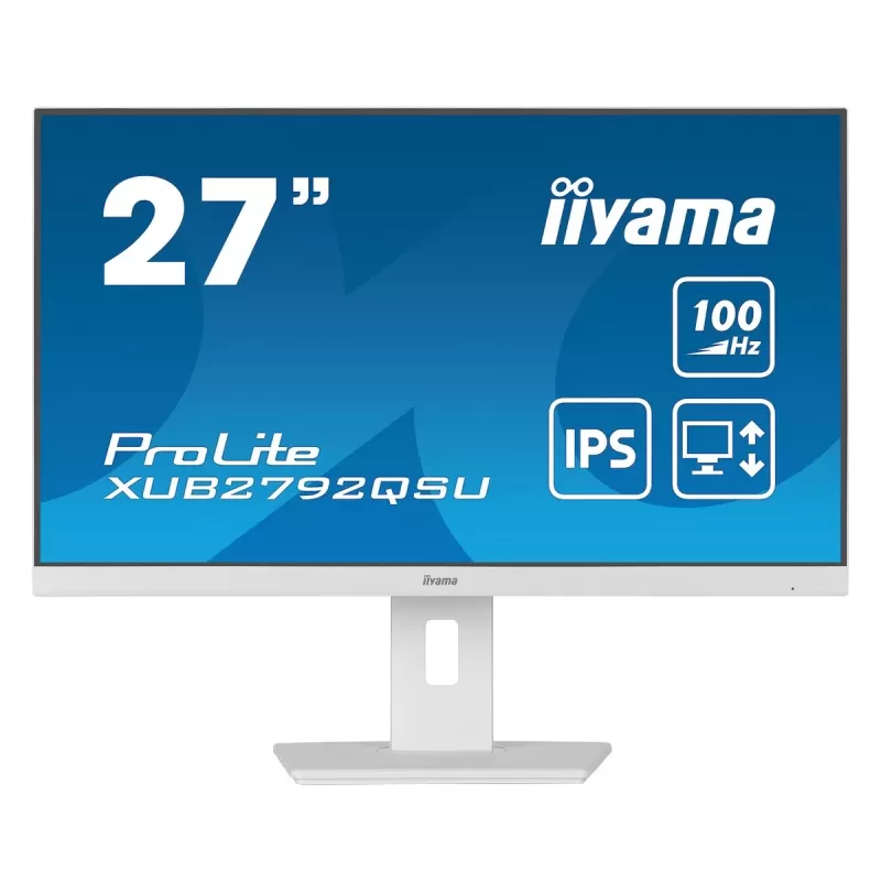 מסך מחשב IIYAMA ProLite XUB2792QSU-W6 XUB2792QSU-W6 27" 100Hz 2.5K, QHD IPS צבע לבן