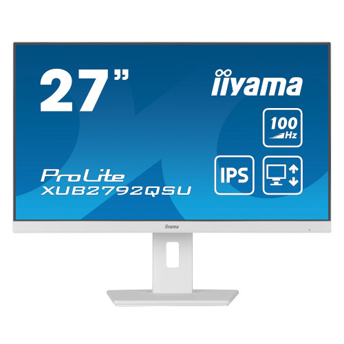 מסך גיימינג IIYAMA ProLite XUB2792QSU-W6 27" 100Hz 2.5K, QHD IPS צבע לבן