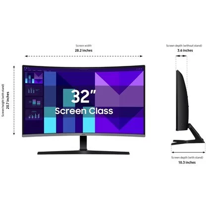 Монитор для ПК Samsung S3 Essential S32D390GAM 32" FHD VA Цвет:чёрный - официальный импортер