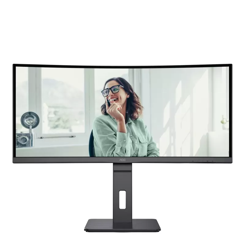 Computer Monitor AOC 34" QHD 100Hz 4ms USB-C DP65W VA Curved Monitor CU34P3CV