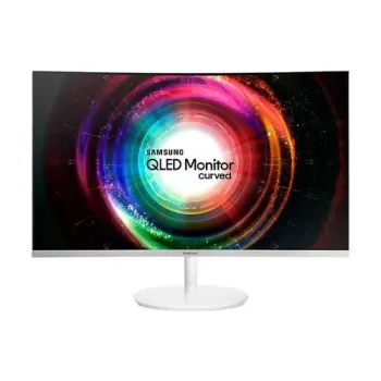 מסך מחשב Samsung C32H711QEM קעור 31.5" WQHD, 2K VA צבע לבן - יבואן רשמי