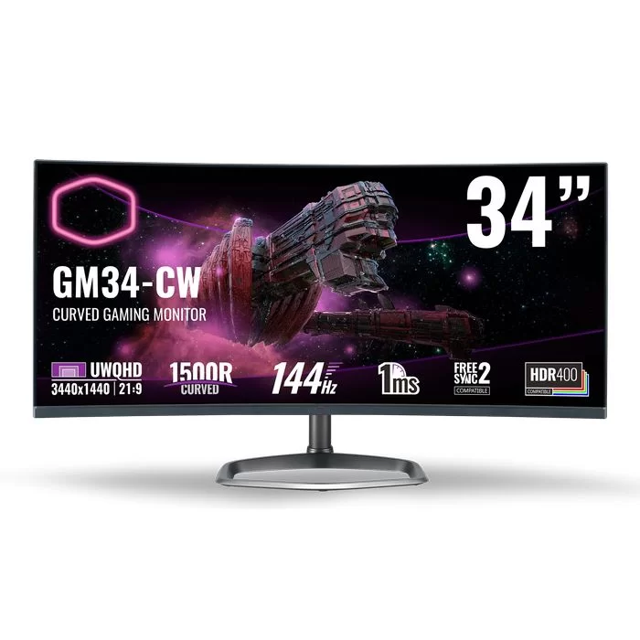 מסך גיימינג Cooler Master CMI-GM34-CW קעור 34" 144Hz UWQHD VA מסך גיימינג Cooler Master CMI-GM34-CW קעור 34" 144Hz UWQHD VA