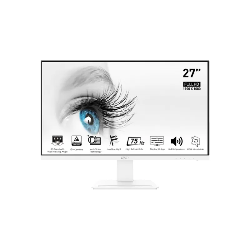 Computer Monitor MSI PRO MP273W 27" 75Hz FHD IPS Color:white