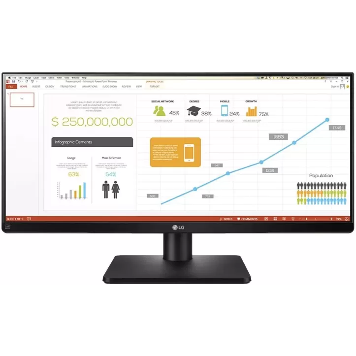 מסך מחשב LG 34" FHD Led IPS 34UB67-B 34UB67-B 75Hz צבע שחור - יבואן מקביל