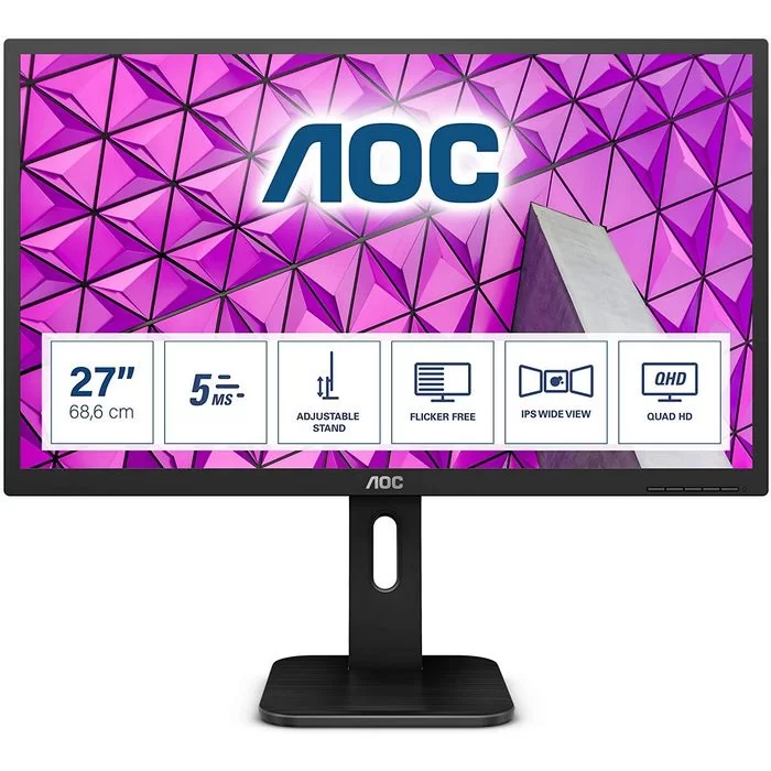 Computer Monitor AOC Q27P1 27" 60Hz 2K, QHD IPS - official importer