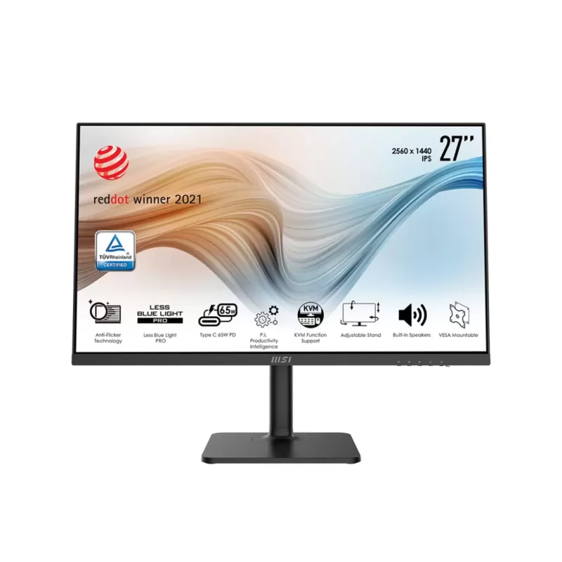 מסך מחשב MSI Modern MD272QP 27" 75Hz QHD IPS צבע שחור מסך מחשב MSI Modern MD272QP 27" 75Hz QHD IPS צבע שחור