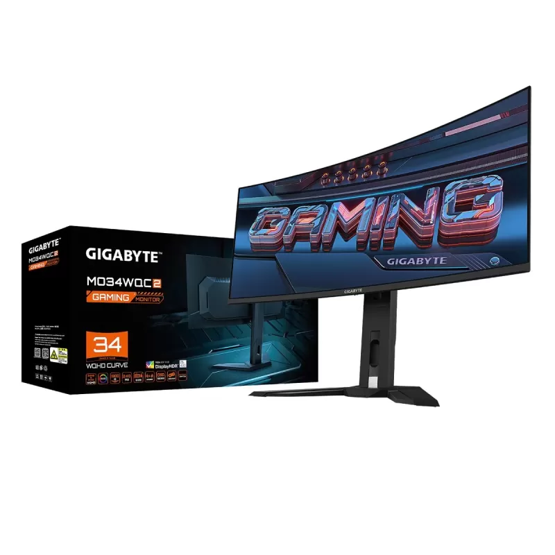 Игровой Монитор Gigabyte MO34WQC2 изогнутый 34" 240Hz UWQHD OLED Цвет:чёрный