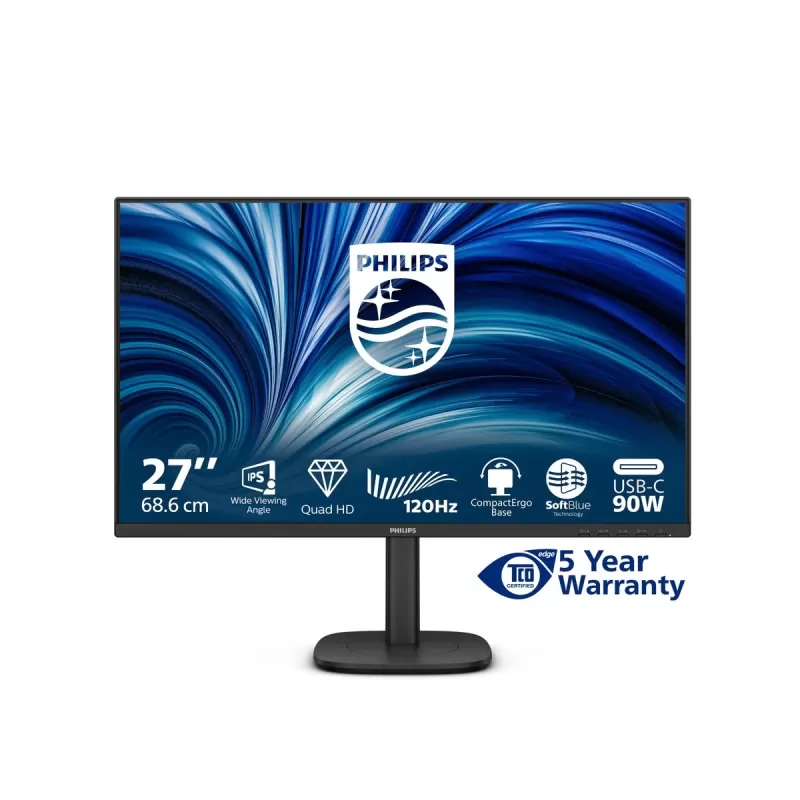 Computer Monitor Philips 27B2U3601 27" 2K IPS 120Hz USB-C Docking RJ45 27B2U3601/00