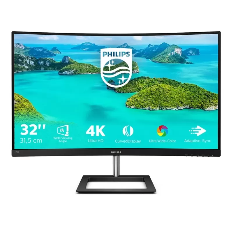 Computer Monitor Philips 328E1CA Curved 31.5" 60Hz UHD, 4K VA Color:black - official importer Computer Monitor Philips 328E1CA Curved 31.5" 60Hz UHD, 4K VA Color:black - official importer